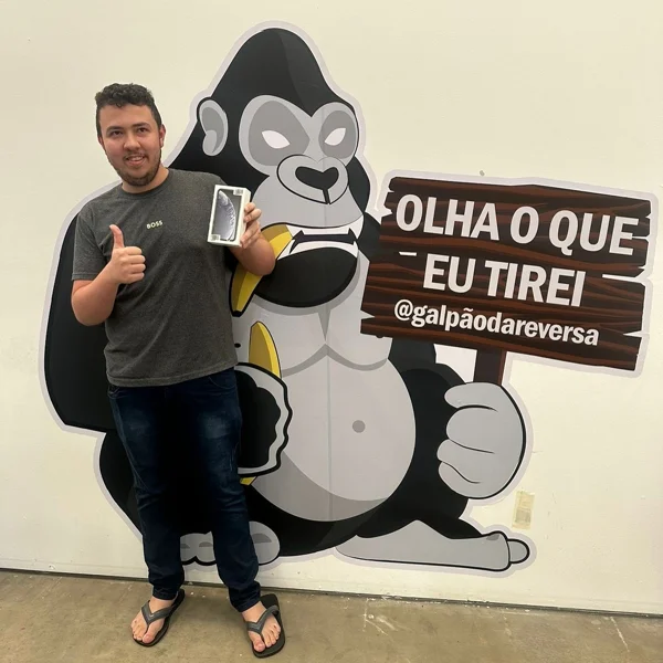 Cliente sortudo que ganhou um iPhone